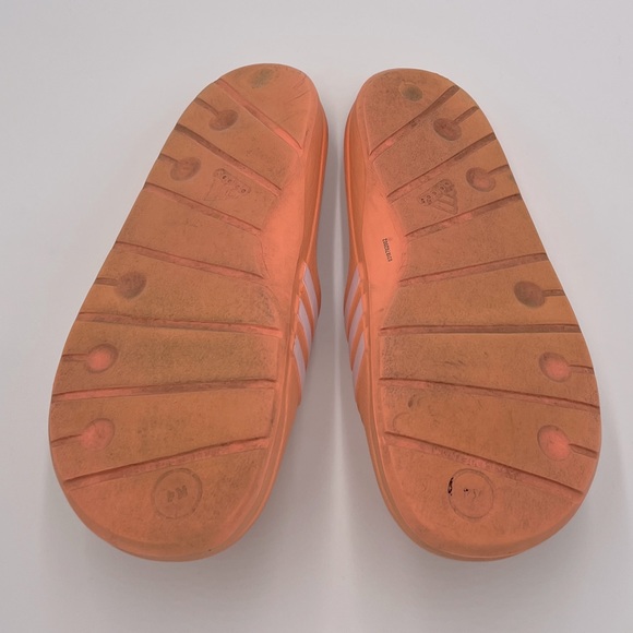 Adidas Slides for Kids- Orange with White Stripes Size K4 - Picture 7 of 7
